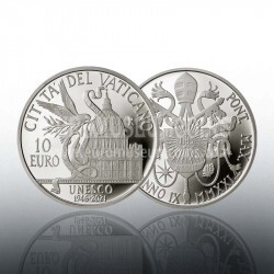 2021 Vaticano 10 Euro Proof UNESCO in argento con cofanetto  