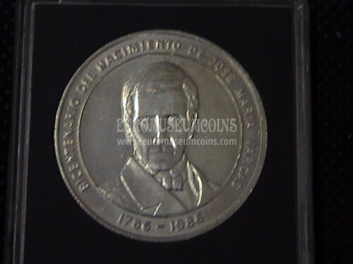 1986 Venezuela 100 Bolivares in argento Josè Maria Vargas