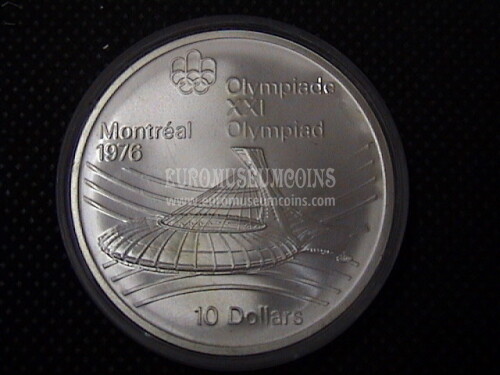 1976 Canada 10 Dollari Olimpiadi di Montreal Stadio in argento 