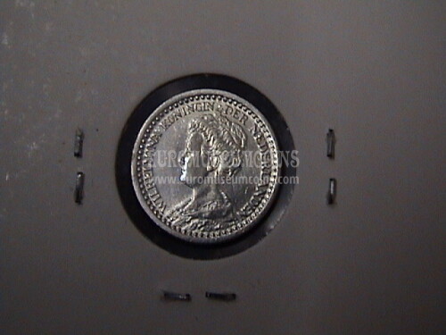 1925 Olanda 10 centesimi in argento Guglielmina
