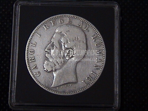 1883 Romania 5 Lei in argento  