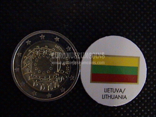 Lituania 2015 Bandiera U.E. 2 Euro commemorativo