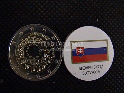 Slovacchia 2015 Bandiera U.E. 2 Euro commemorativo