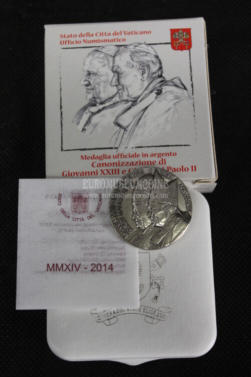 2014 Vaticano Medaglia in argento Canonizzazione Giovanni Paolo II e Giovanni XXIII