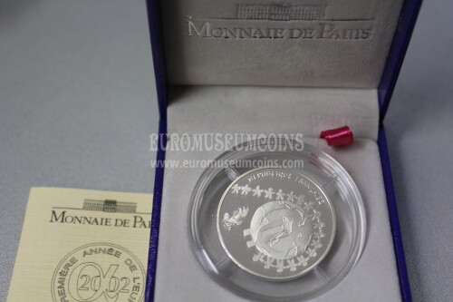 2002 Francia 1/4 Euro in argento PROOF L'Euro dei Bambini