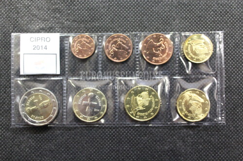 2014 Cipro serie 8 monete Euro in blister