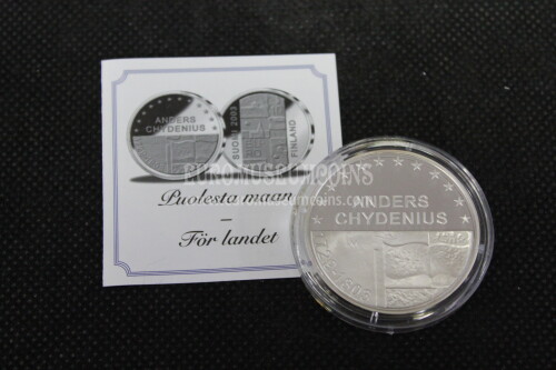 2003 Finlandia 10 Euro in argento PROOF Anders Chydenius