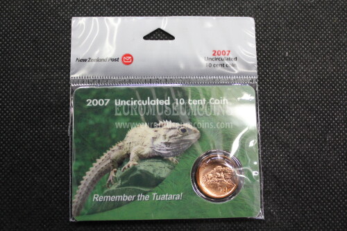 2007 Nuova Zelanda 10 cent in confezione ufficiale Tuatara