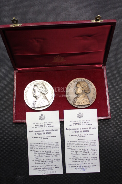 1970 San Marino Beethoven dittico medaglie