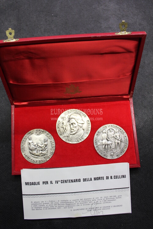 1971 San Marino Benvenuto Cellini medaglie in argento