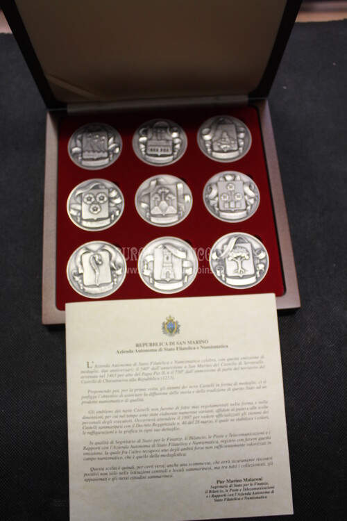 2003 San Marino Stemmi Castelli medaglie in argento