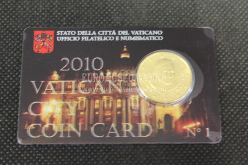 2010 Vaticano 50 centesimi di euro in coincard n° 1