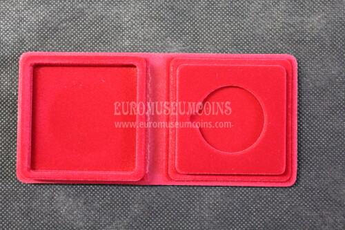 30 mm Astuccio Moneyfloc a d 1 posto per 500 Lire argento - 25 SH  colore rosso