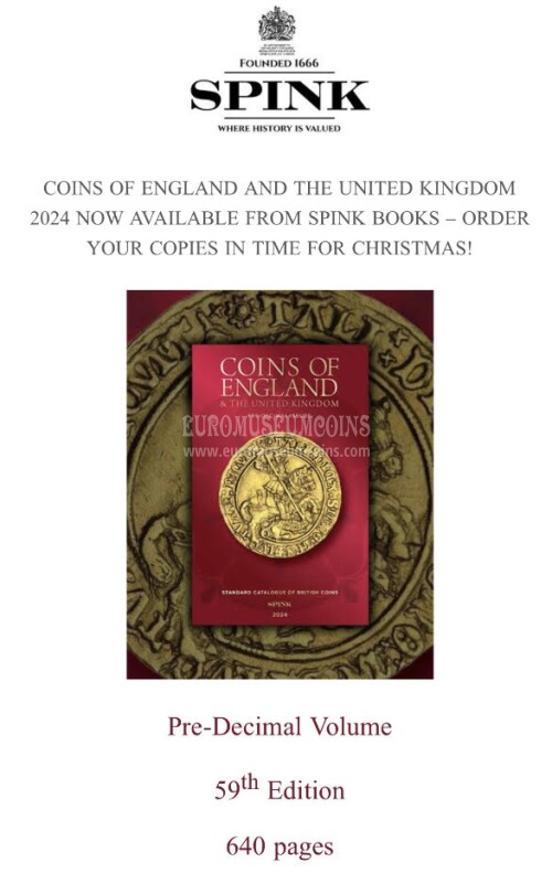 SPINK Coins of England catalogo monete britanniche edizione 2024 Pre-Decimal issues