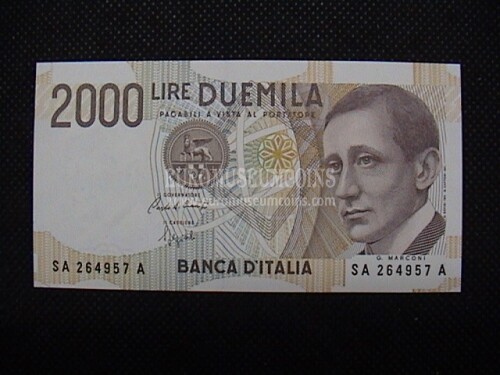 1990 Italia banconota da 2000 Lire Marconi