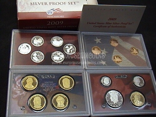2009 Stati Uniti d' America set completo divisionali proof argento
