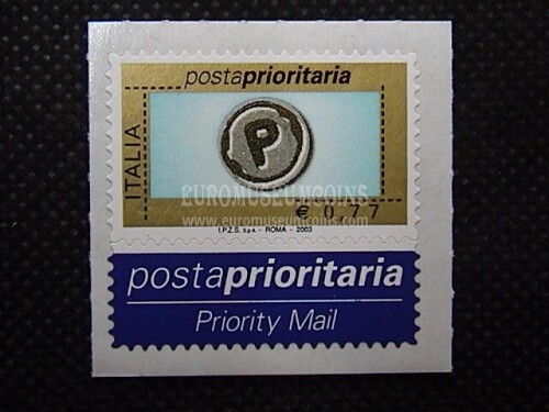 2003 Italia 0,77 euro francobollo Prioritario