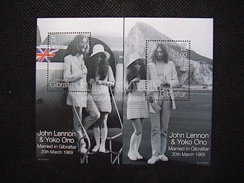 1999 Gibilterra foglietti francobolli TEMATICA cantanti : John Lennon