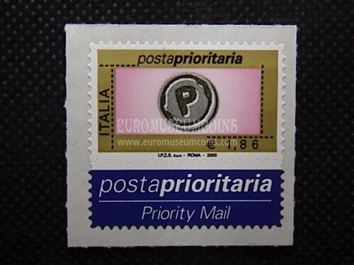2003 Italia 1,86 euro francobollo Prioritario