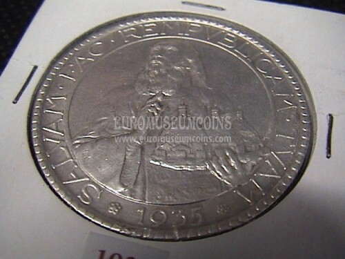 1935 San Marino 20 Lire in argento