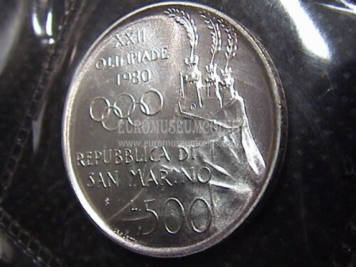 1980 San Marino 500 Lire Olimpiadi in argento