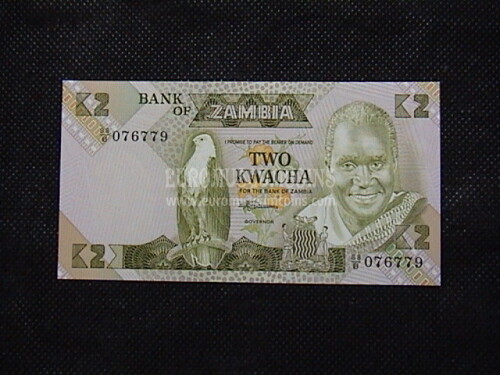 2 Kwacha Banconota emessa dallo Zambia 1980