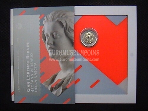 San Marino 2018 Bernini 2 euro commemorativo in folder ufficiale