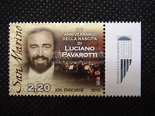 2010 Pavarotti San Marino 1v + appendice Logo