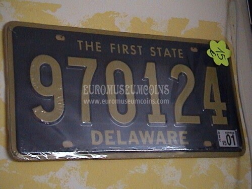 Stati Uniti d' America Delaware Targa auto da collezione 