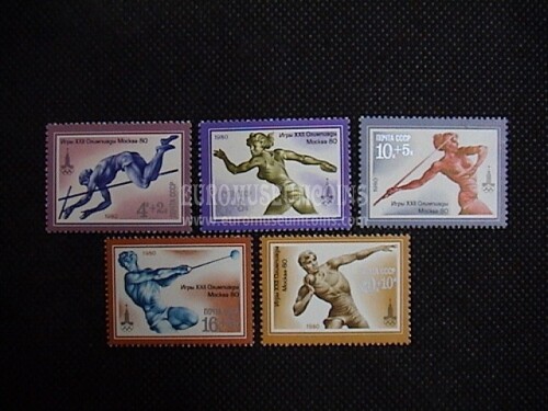 1980 U.R.S.S. 1 serie francobolli : Preolimpica Mosca ( 5 valori ) 9° serie