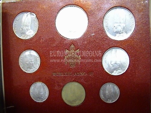 1966 Vaticano divisionale con Lire 500 in argento FDC Anno IV - 4°