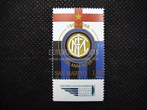 2008 San Marino : centenario Inter ( francobollo con logo AASFN )