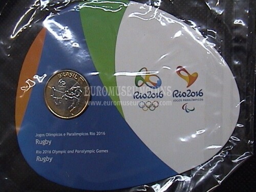 Brasile Olympic & Paralimpic Games RIO 2016 1 Real FDC Coin Rugby