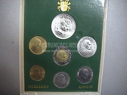 1989 Vaticano monete singole FDC Anno XI - 11