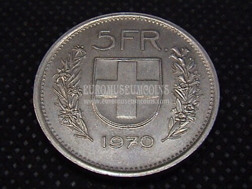 1970 Svizzera 5 Franchi