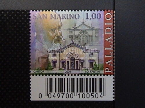 2008 Andrea Palladio con codice a barre San Marino