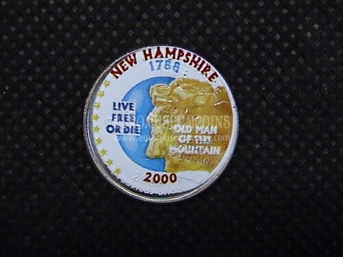 2000 Stati Uniti New Hampshire quarto di dollaro Stati colorato