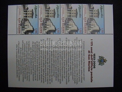 2008 San Marino : primo ufficio postale RSM ( francobolli con bandella )