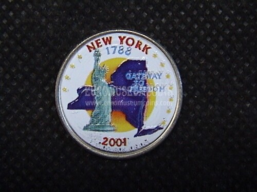2001 Stati Uniti New York quarto di dollaro Stati colorato