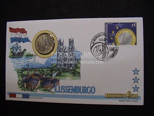 Lussemburgo moneta da 1 euro in coin cover