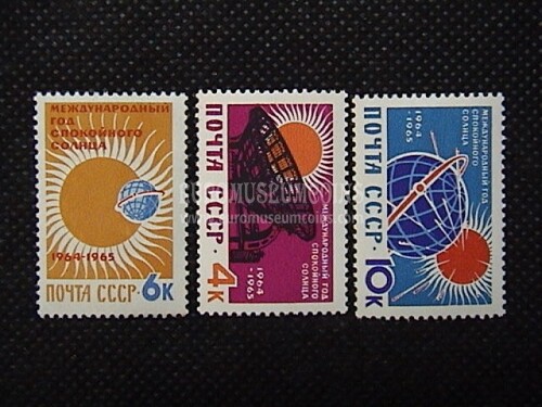 1964 U.R.S.S.francobolli Anno Internazionale del Sole 3 valori
