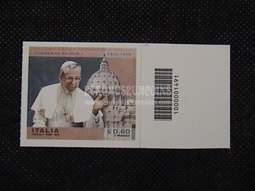 2012 Papa Giovanni Paolo I 1v. codice a barre