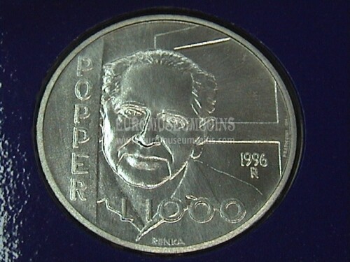 1996 San Marino Popper 1000 Lire argento