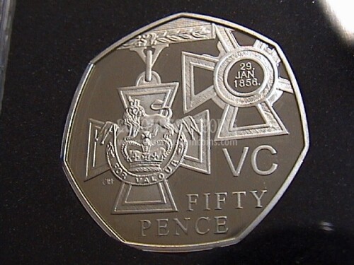 2006 Gran Bretagna moneta da 50 Pences Proof 150th Victoria Cross KM1057