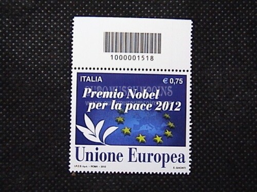 2012 Premio Nobel per la pace 1v. codice a barre