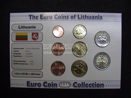 2015 Lituania serie 8 monete Euro Coin Collection