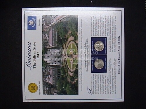 2002 Stati Uniti Louisiana 2 quarti di dollaro Stati con francobolli