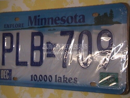 Stati Uniti d' America Minnesota Targa auto da collezione 