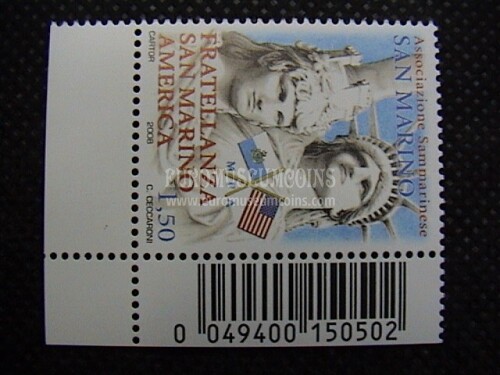 2008 San Marino : Fratellanza RSM - USA ( 1v. con codice a barre )