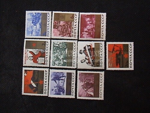 1965 U.R.S.S.francobolli Ventennale della Vittoria 10 valori 